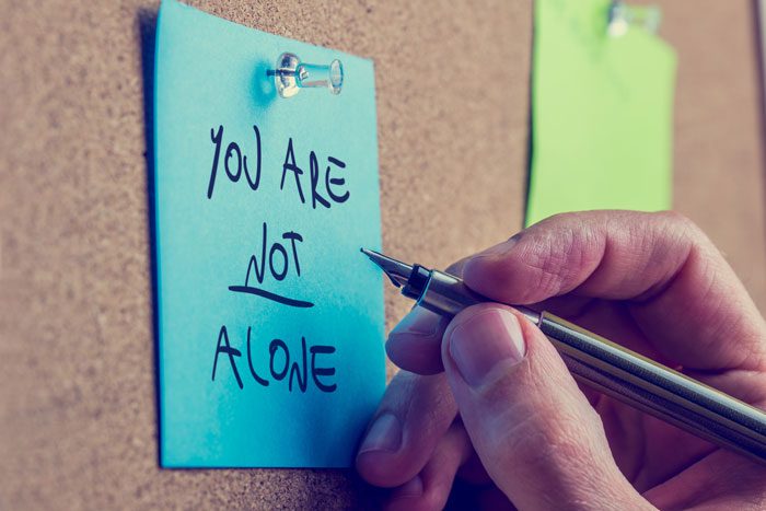 how to support an addict who has relapsed - you are not alone written on a post note - summit bhc