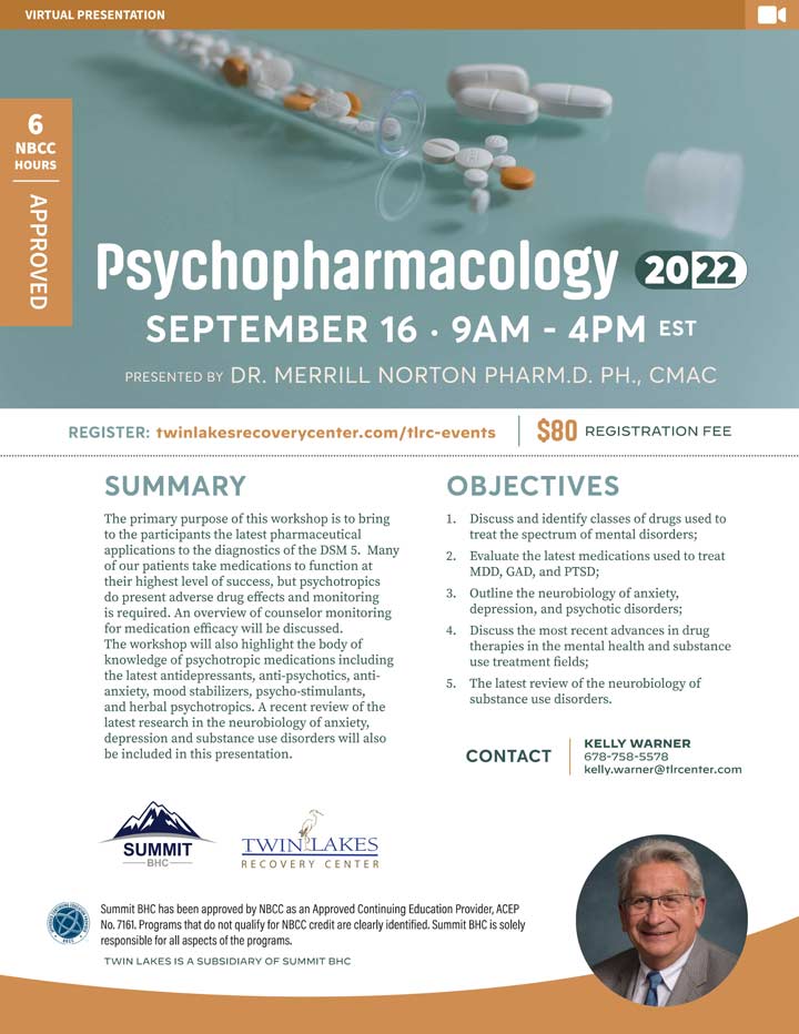 Psychopharmacology 2022 - September 16, 2022 - Virtual Presentation