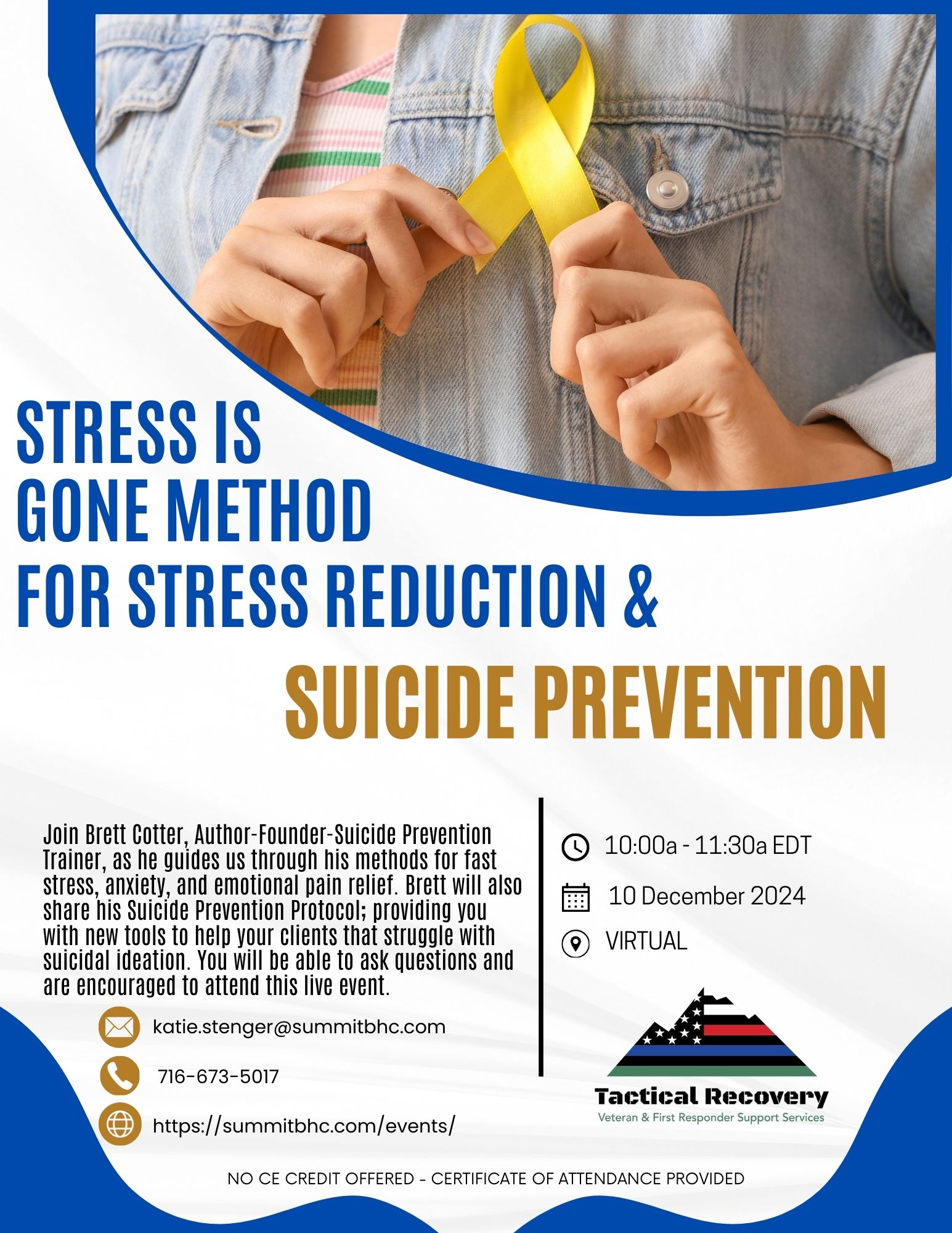 Stress is gone method for stress reduction & Suicide Prevention